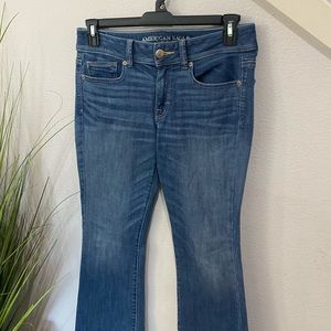 AEO jeans, kick boot, super stretch